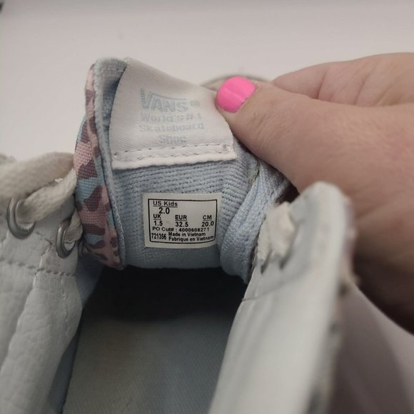 Vans Hi Top Animal Print Leopard Pink Blue Canvas Size 2 - Picture 7 of 7